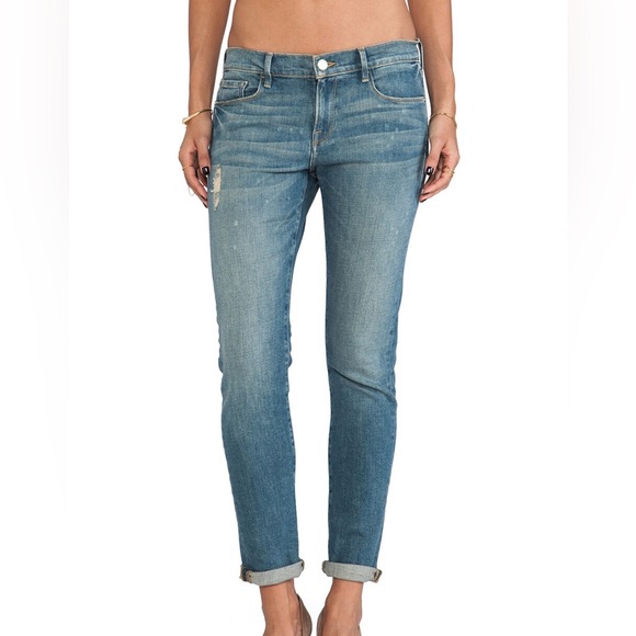 🌹Frame Denim Le Garcon Mid Rise Distressed Slim Boyfriend Jeans Womens NWT - Picture 5 of 15